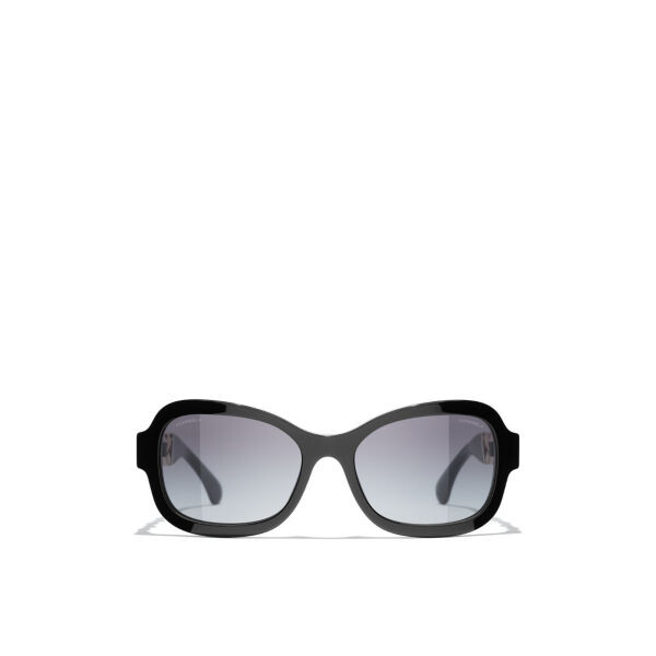 

Прямоугольные солнцезащитные очки Chanel, черный
