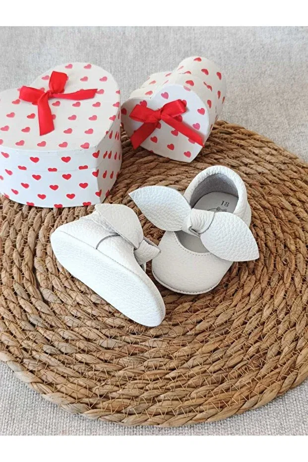 Детские мокасины для девочек кожаные Angel Minibiri, White — фото 3