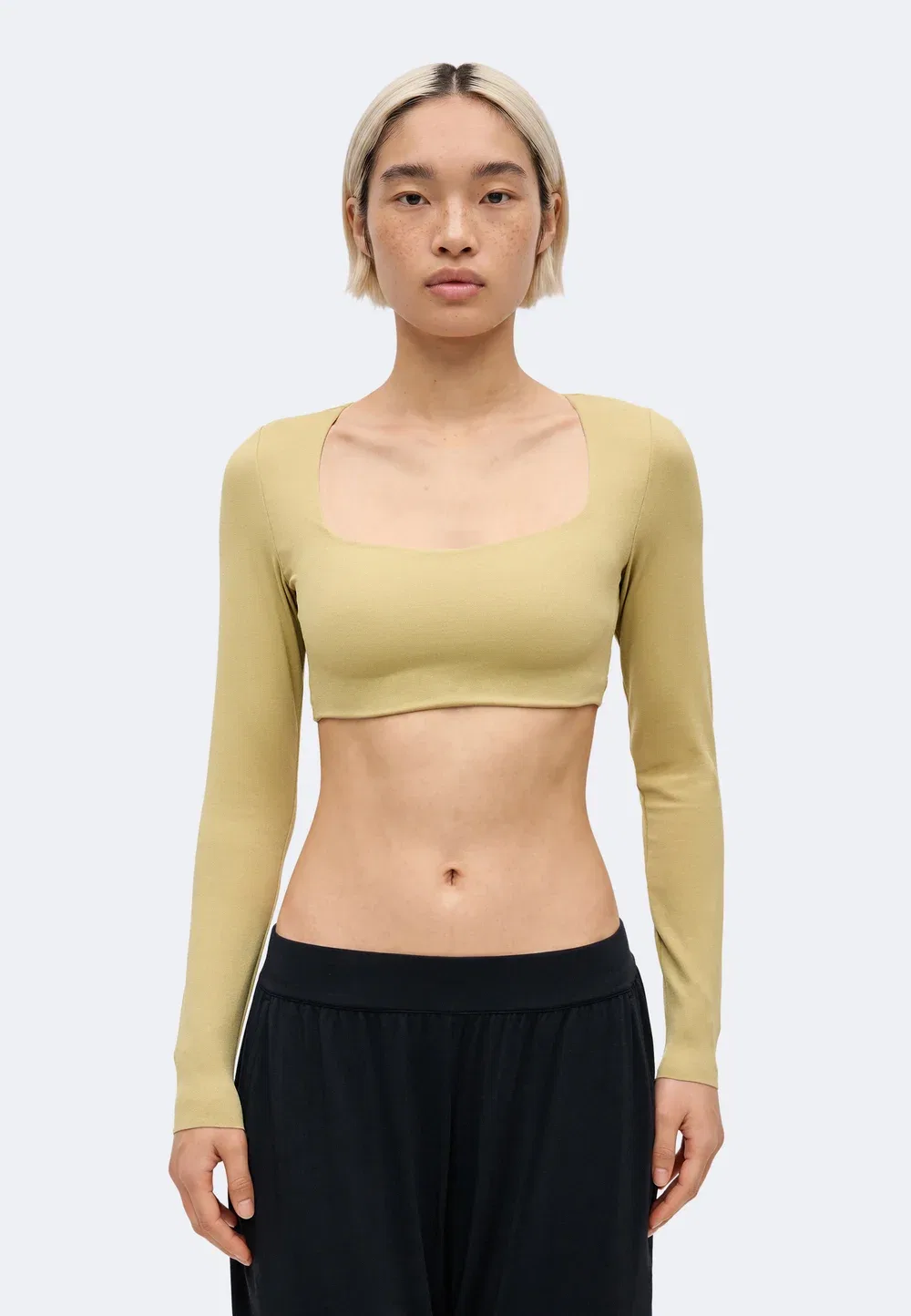 W nk df zenvy ls bra ls snl - топ с длинными рукавами Nike Performance, Parachute Beige/White — фото 3