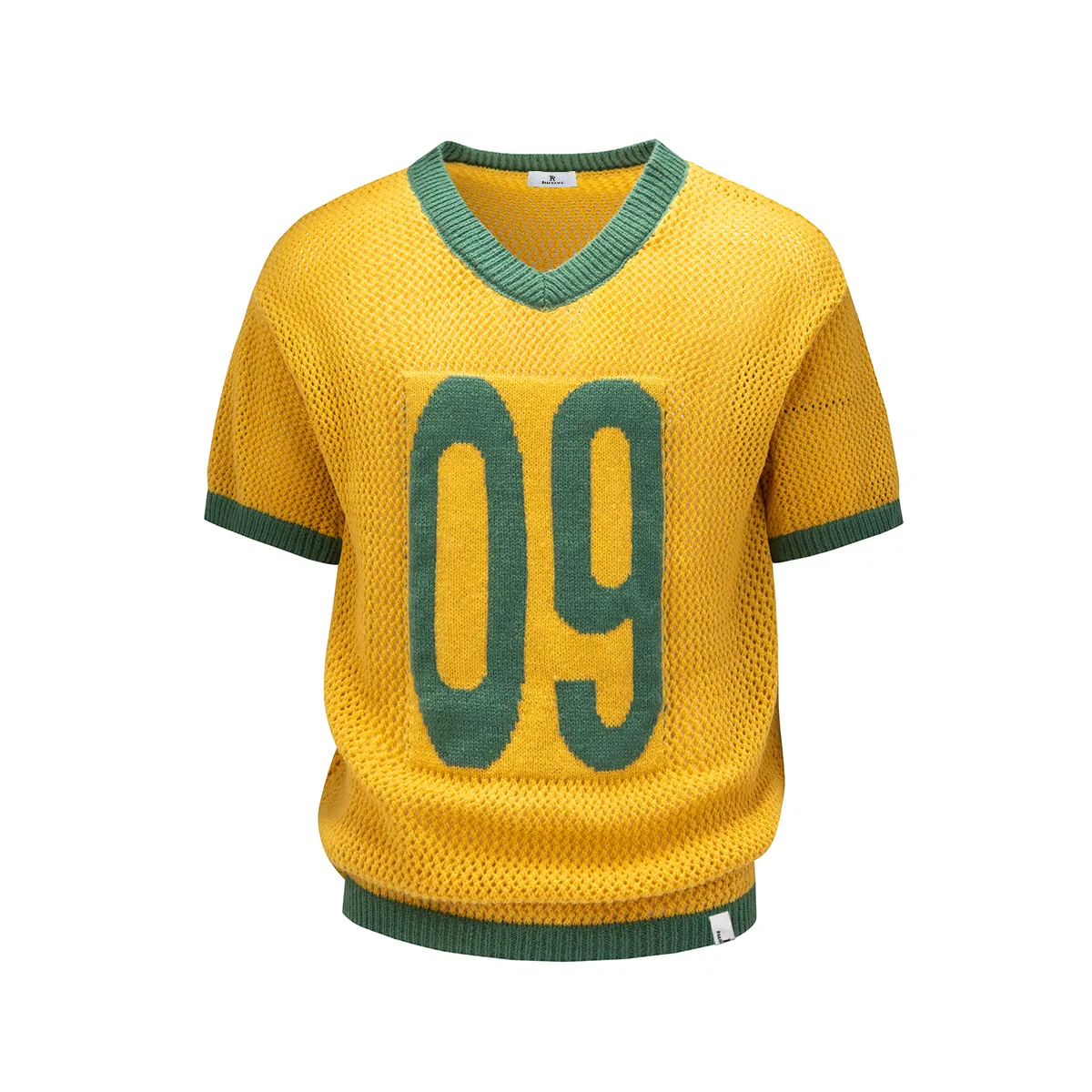 Детский свитер с V-образным вырезом Knitwear Unisex V Neck Moderate PAL ONGACO, Yellow Green