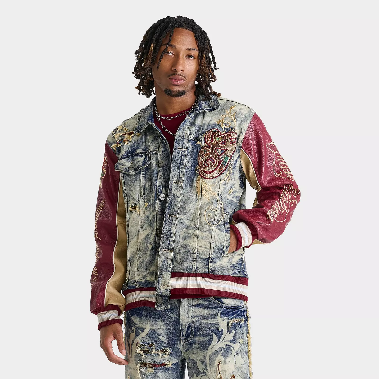 

Куртка Men's Smoke Rise Academy Denim Varsity, синий/красный