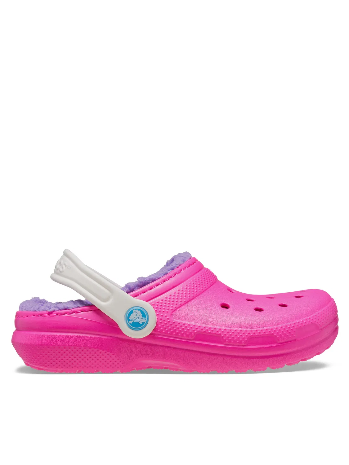 Шлепанцы для девочки Classic Lined Clog Kids Crocs, розовый