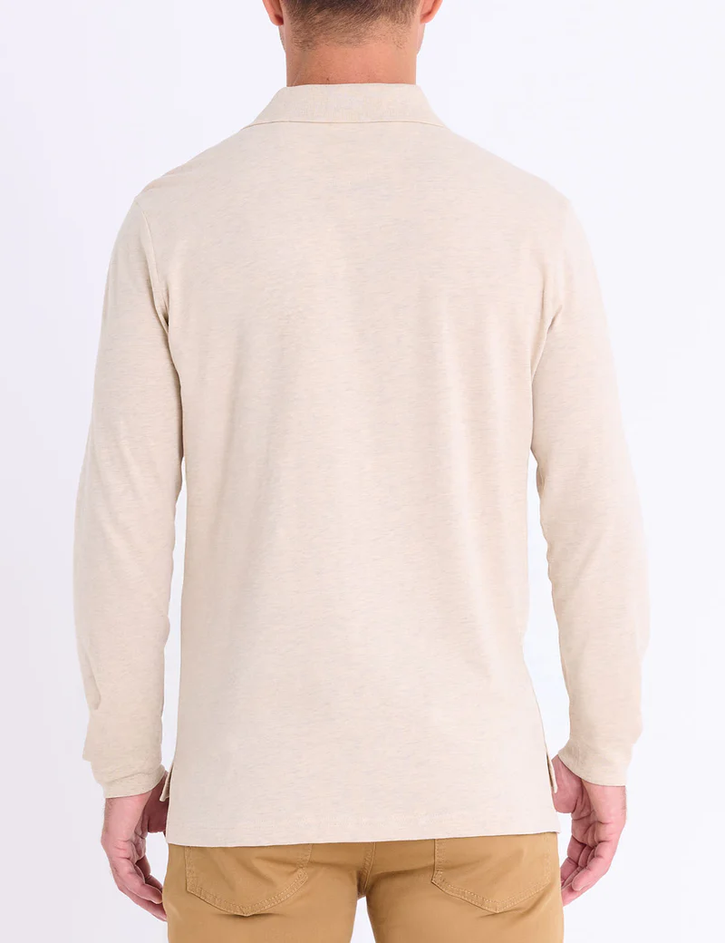 Поло лонгслив U.S. Polo Assn Peached Jersey Shirt, бежевый — фото 3