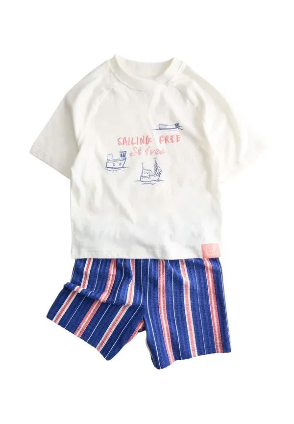 Пижамный комплект с принтом Sailing graphic set Marks & Spencer, mid blue, синий — фото 3