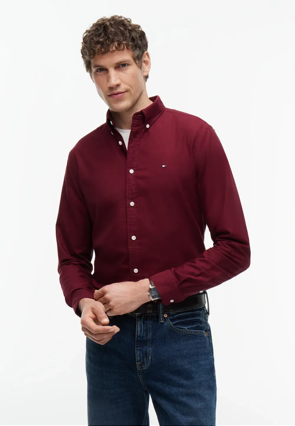 Рубашка Solid heritage oxford rf - рубашка Tommy Hilfiger, Burgundy/Burgundy Solid
