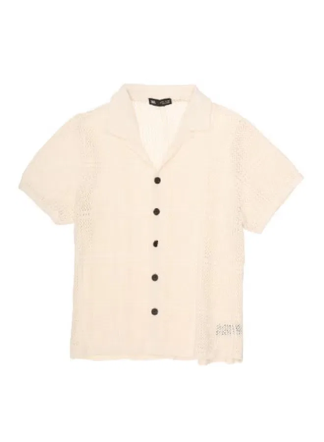 Кардиган с коротким рукавом ажурный Zara, айвори
