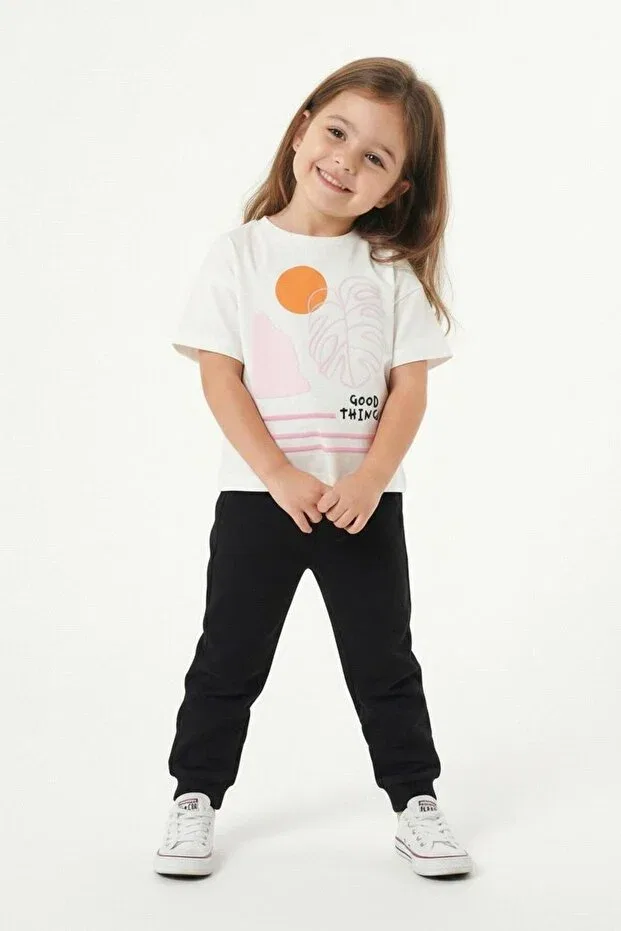 Детская футболка с принтом Good things printed Miababy, Pink — фото 3