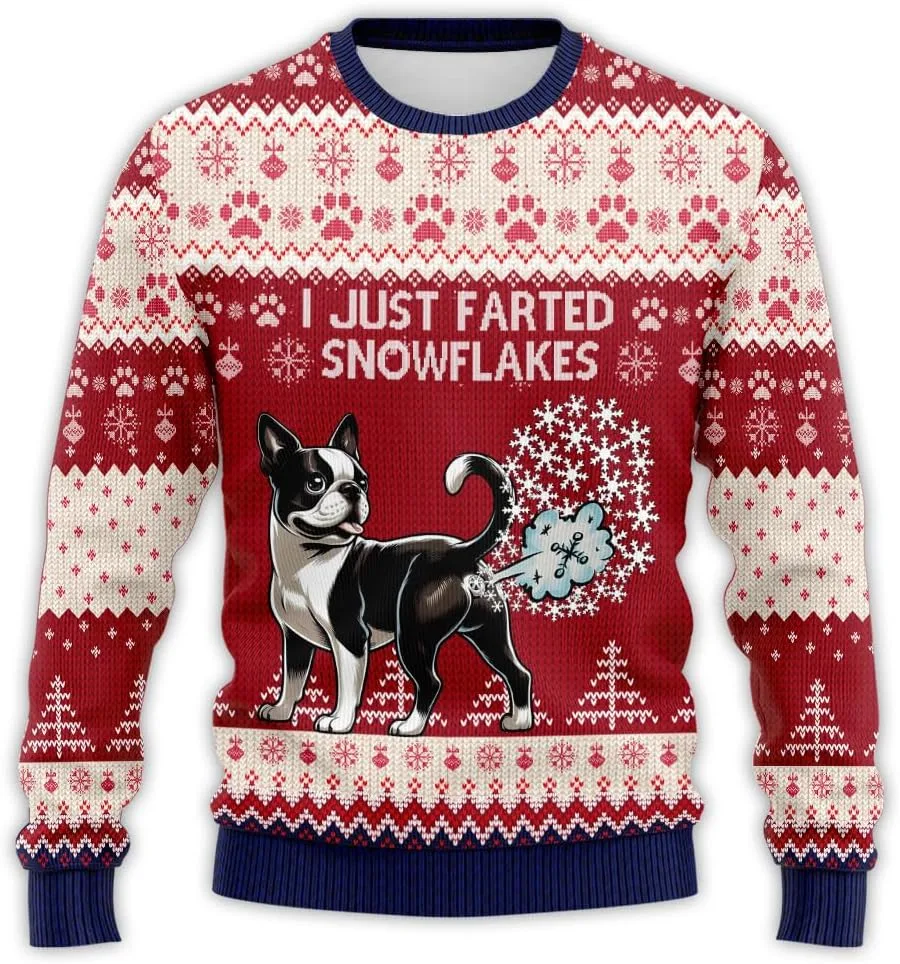 

Свитер Funny Ugly Christmas с принтом Frosty Fart Dog HANZSPROUT