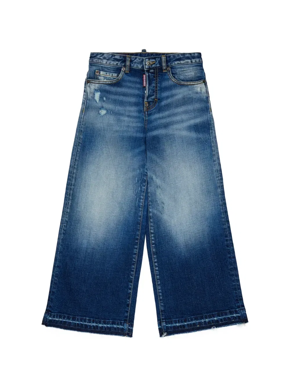 Джинсы с эффектом пертости Dsquared2 Kids, синий