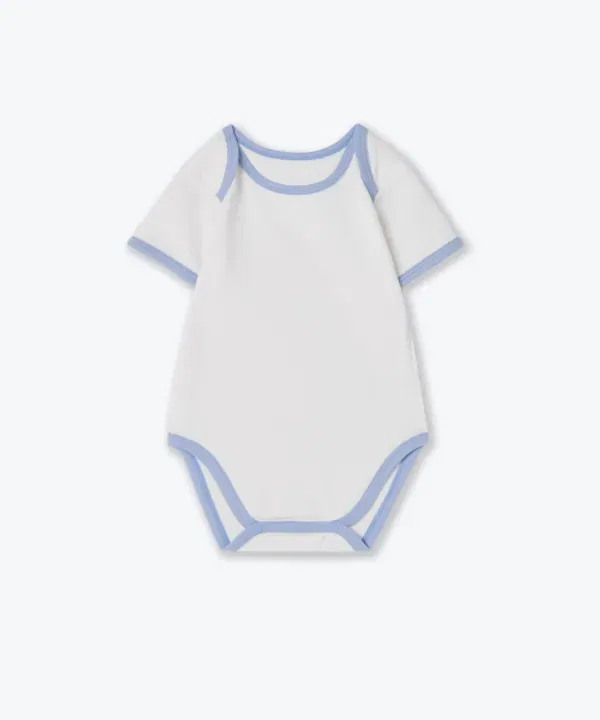 Боди с длинным рукавом 2-pack, Baby Ringer, Musinsa Standard Kids, белый/белый пастельно-голубой — фото 2