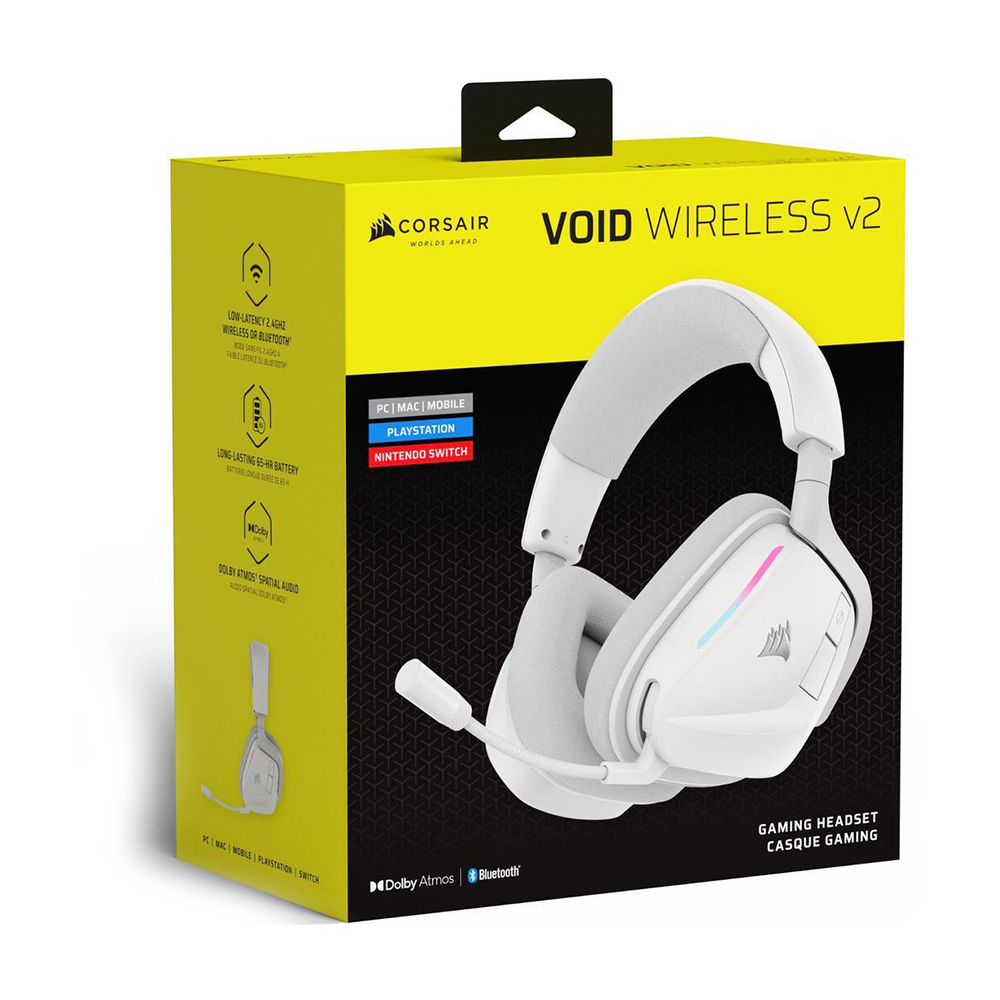 Гарнитура игровая беспроводная Corsair VOID Wireless v2, белый — фото 4