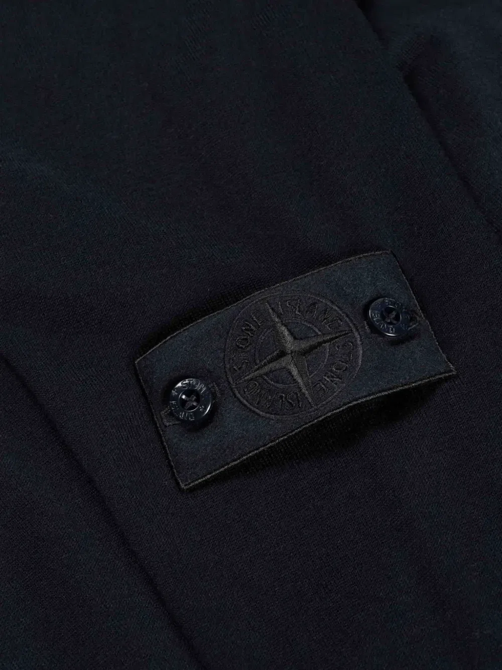 Свитер с логотипом на воротнике-стойке Stone Island, черный — фото 2