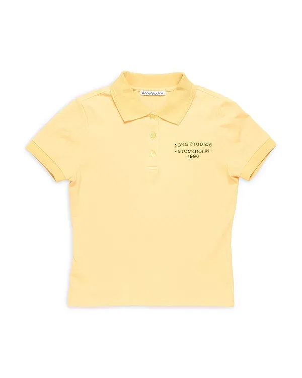 Женская футболка поло с принтом Logo Polo Tee Acne Studios, Warm Yellow — фото 4