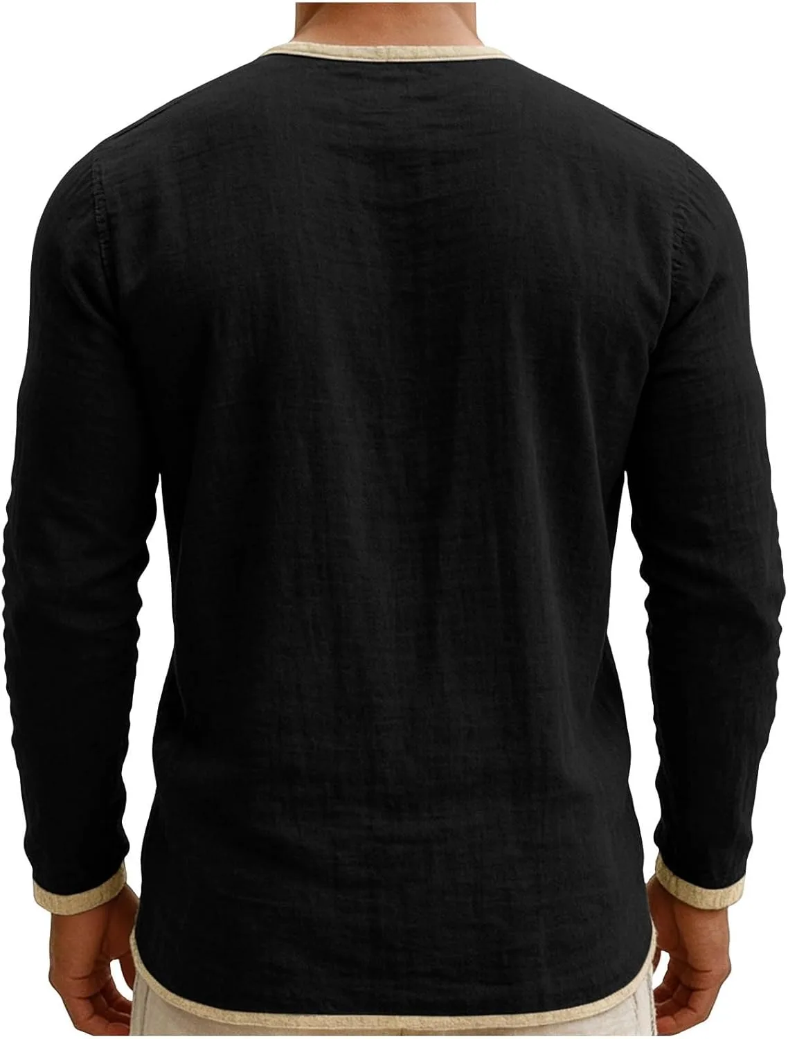 Мужская льняная рубашка-поло с длинным рукавом, Casual, Lightweight — фото 4