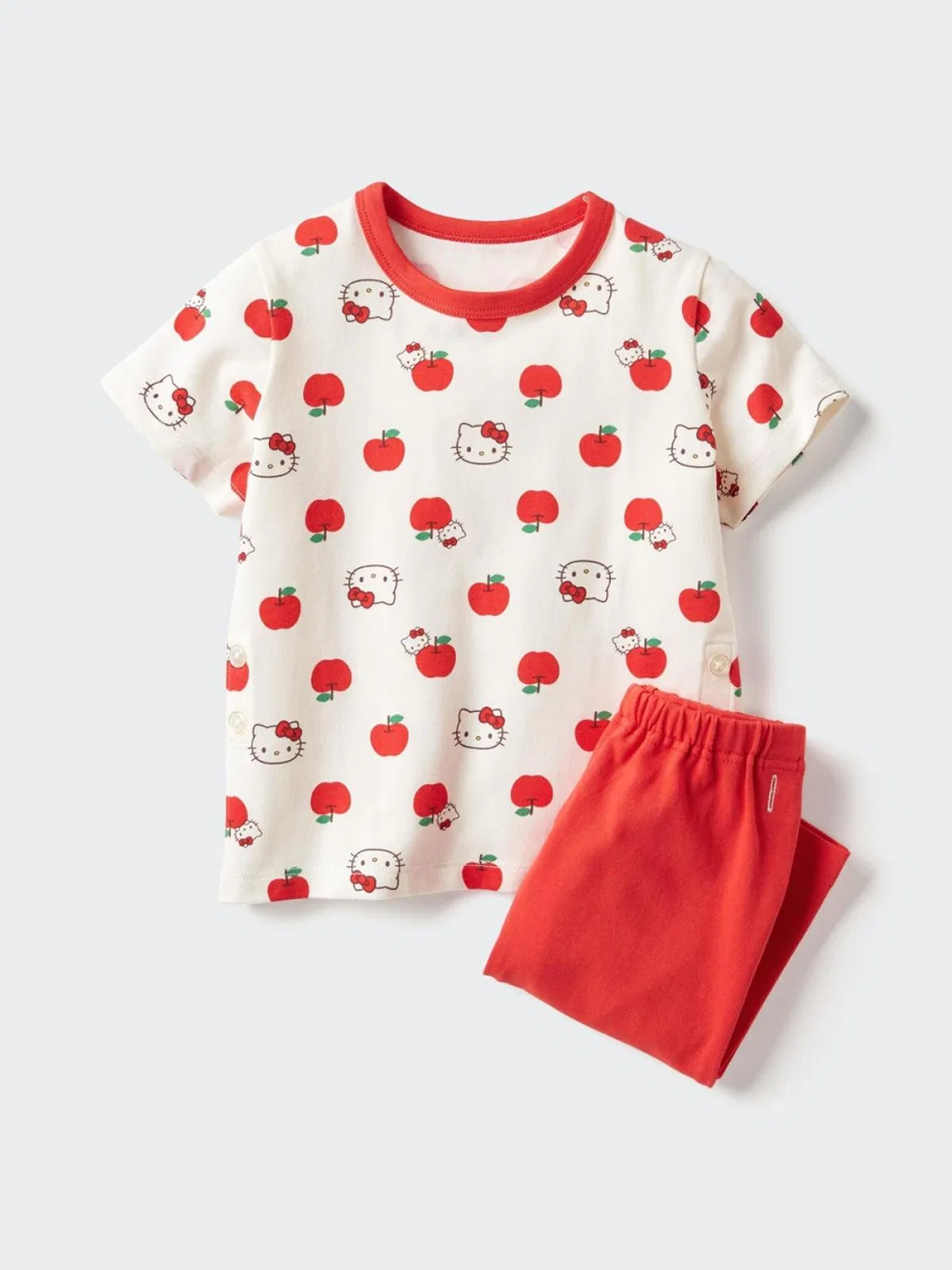 Пижама детская с коротким рукавом Sanrio Uniqlo, малиновая