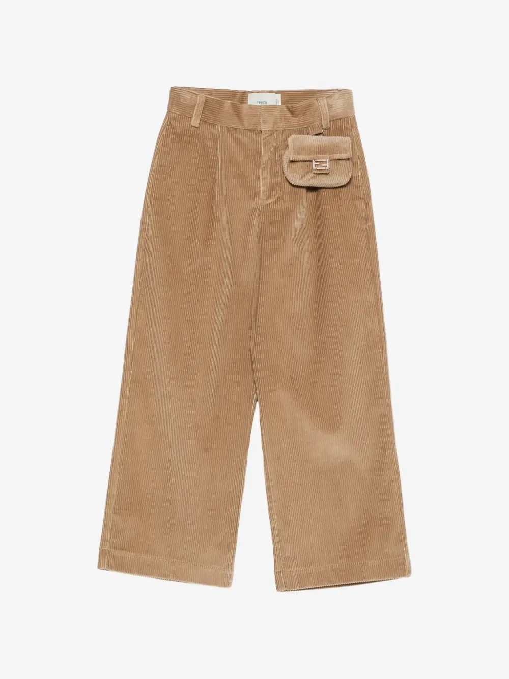 Вельветовые брюки с карманами Baguette FENDI KIDS, бежевый