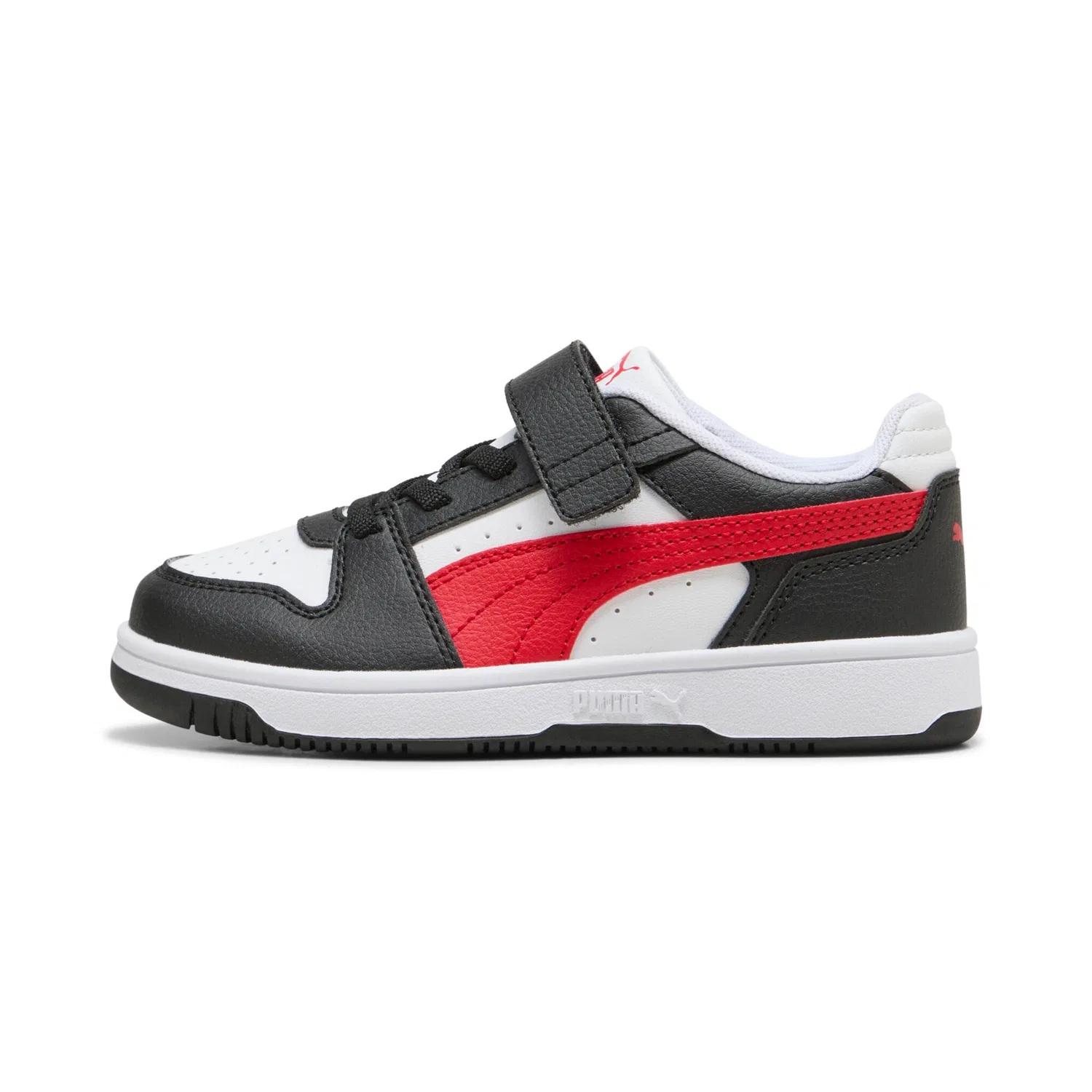 Детские кроссовки с липучками Rebound Slam Lo Ac PS PUMA, Black/Red/White — фото 2