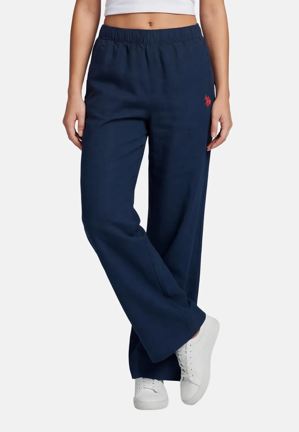 Женские брюки из льна U.S. Polo Assn., Navy — фото 2