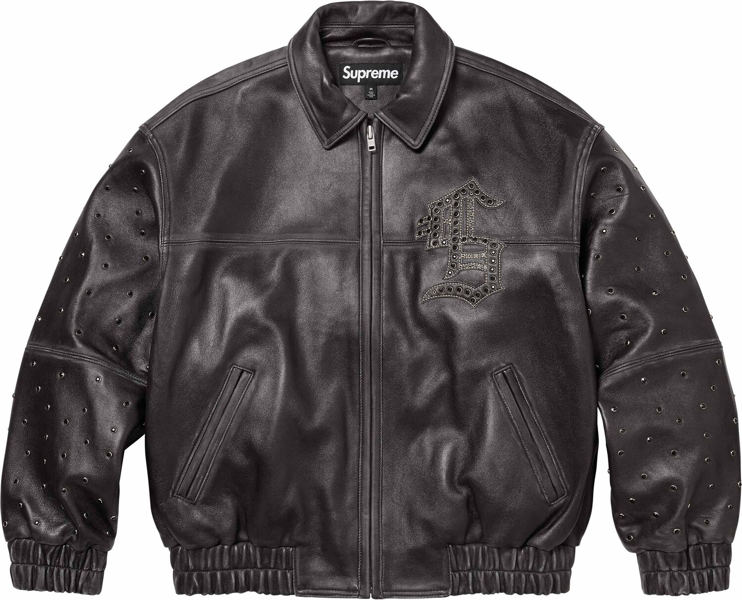 

Куртка Supreme Gem Studded Leather, черный