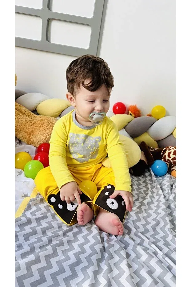 Детские штаны для мальчика с вышивкой Teddy Bear Embroidered Td Collection, Yellow — фото 3