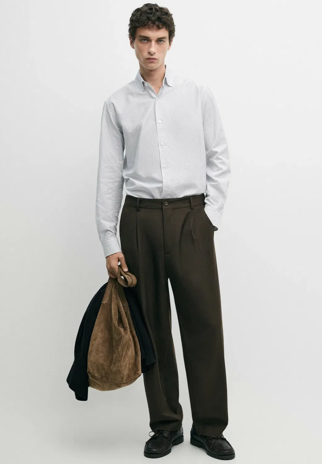 Классическая рубашка Massimo Dutti, Dark Blue — фото 2