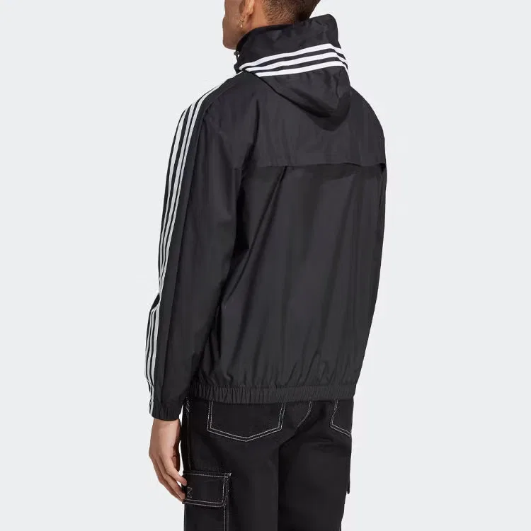 Ветровка с длинным рукавом Essentials 3-Stripes Adidas, черный — фото 3