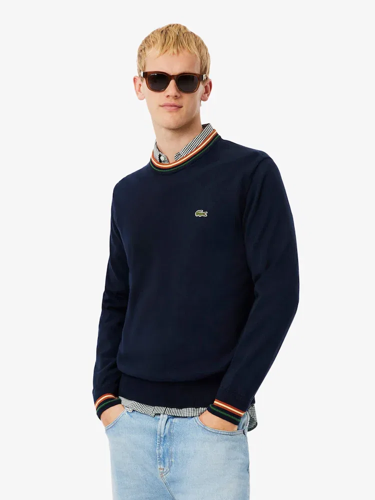 Свитер мужской с отделкой LACOSTE, Хлопок