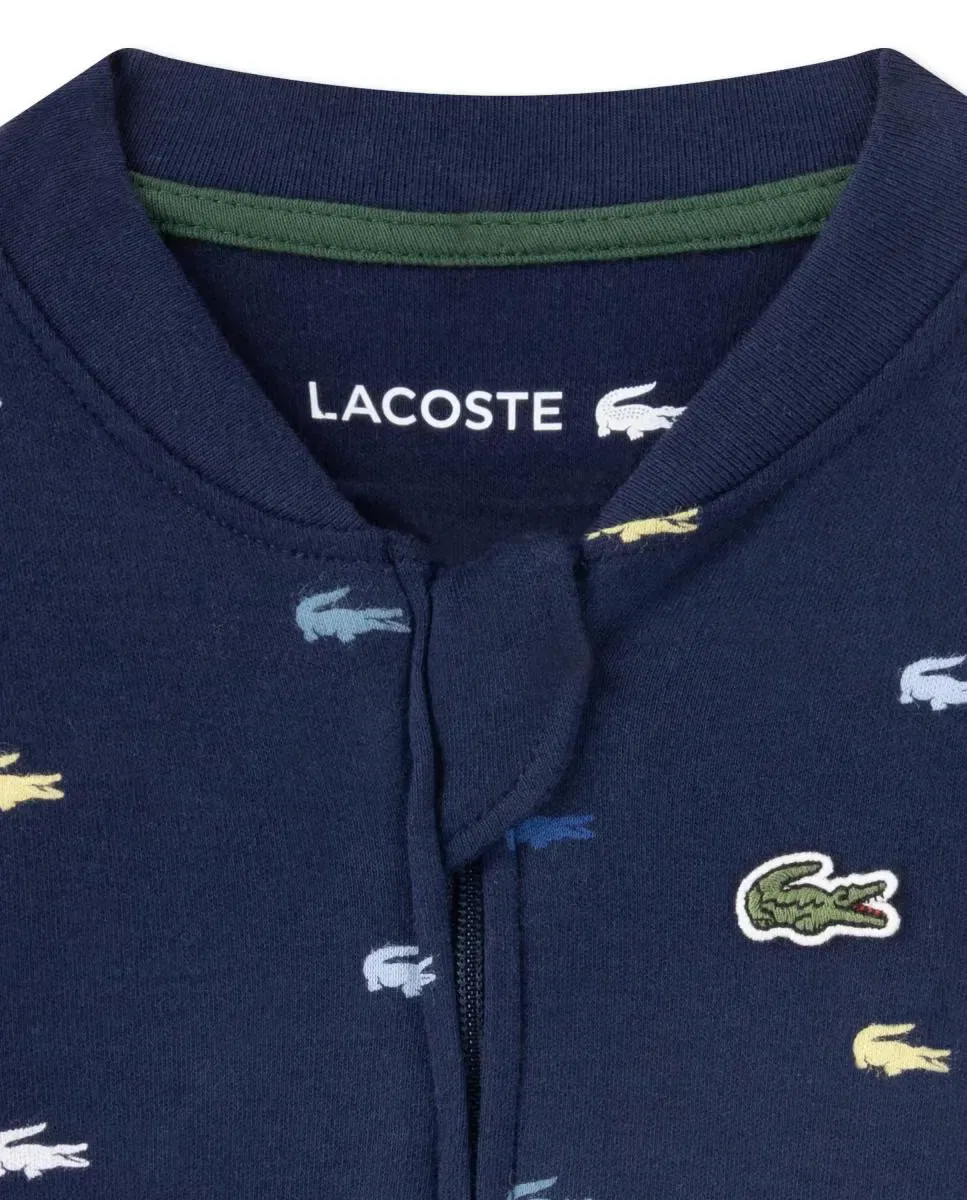 Детский комбинезон с капюшоном и принтом крокодила Mono con patucos Lacoste, Azul — фото 4
