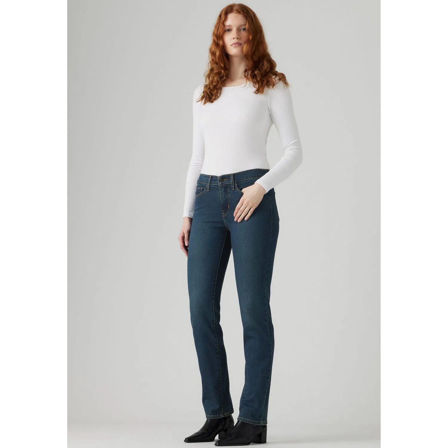 Женские прямые джинсы с эффектом shaping Levi's, Eternal Indigo Drk T — фото 3
