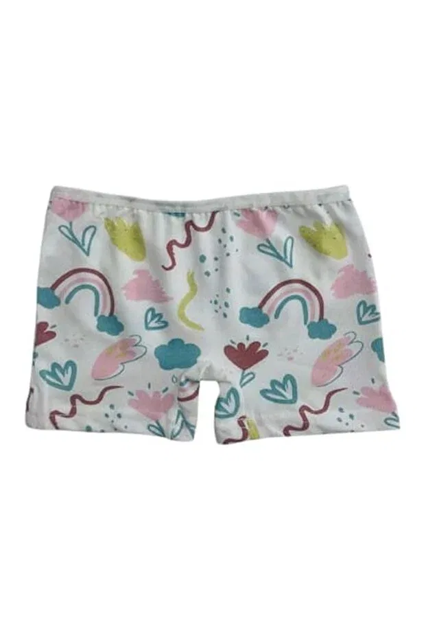 Детский комплект из топа и шорт для девочек с принтом Rainbow Flower Elmas Kids, Nude Color — фото 3