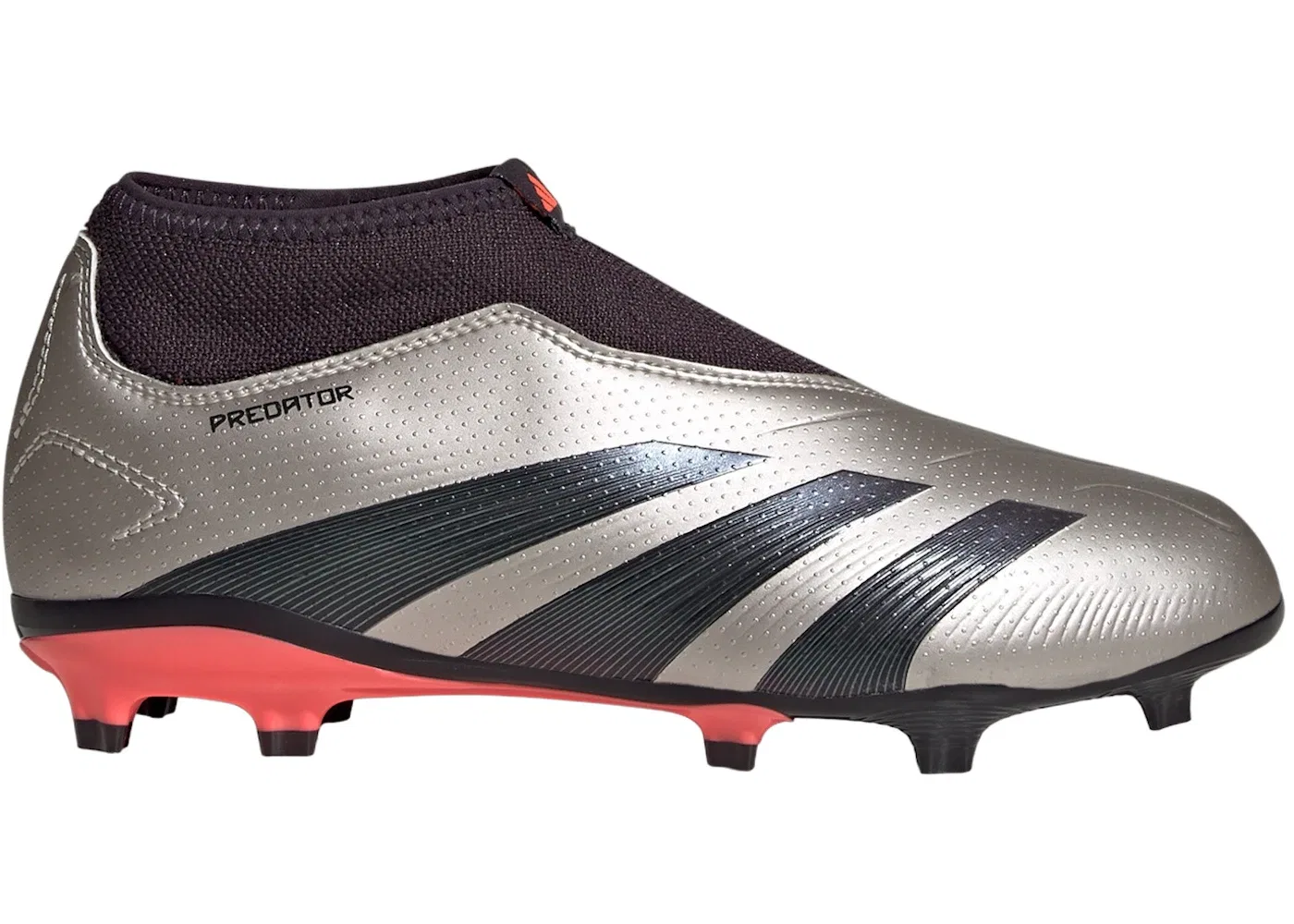 Детские бутсы без шнуровки Predator League Laceless Adidas, Platinum Metallic Aurora Black Turbo