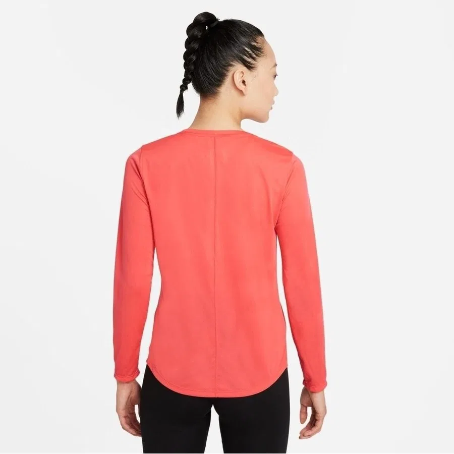 Женский лонгслив с длинным рукавом Nike Dri-FIT One Top, Оранжевый — фото 2