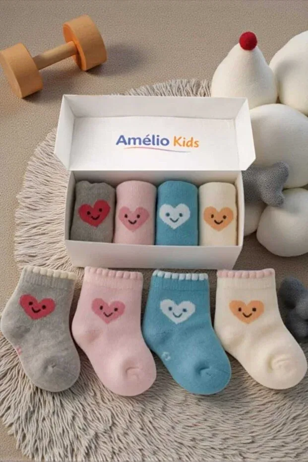Детский комплект носков с сердечками Amélio Kids, Multicolor — фото 2
