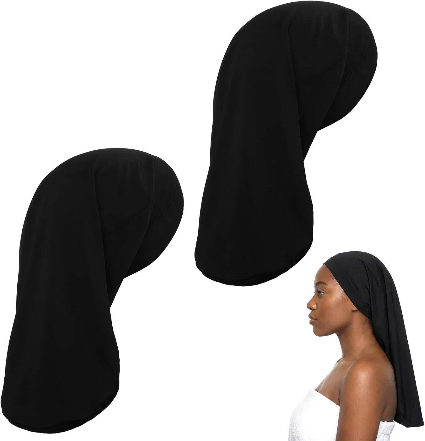 Шапочка для душа Spandex, LLOUSSAK, 2 Pack, Black
