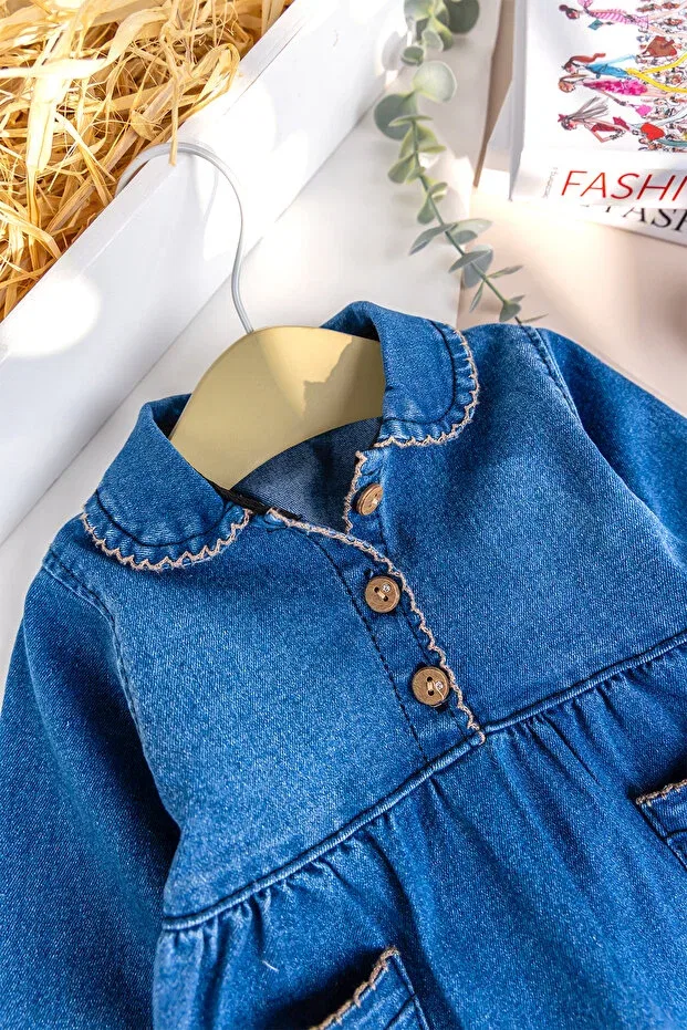 Детский комбинезон для девочек джинсовый Babymod, Blue — фото 2