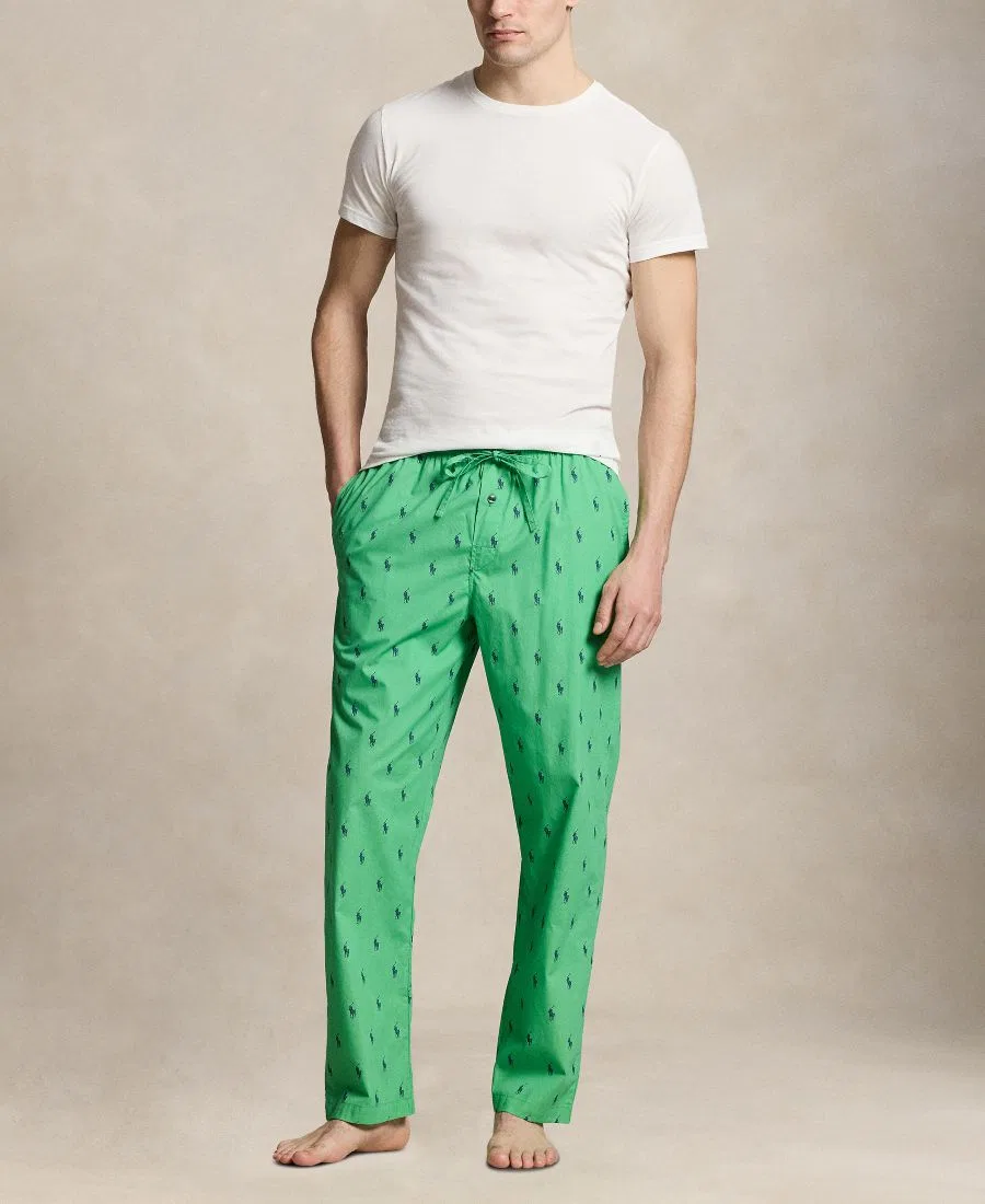 Пижамные брюки с принтом Polo Ralph Lauren, Vineyard Green Boston Royal All Over Polo Player — фото 2
