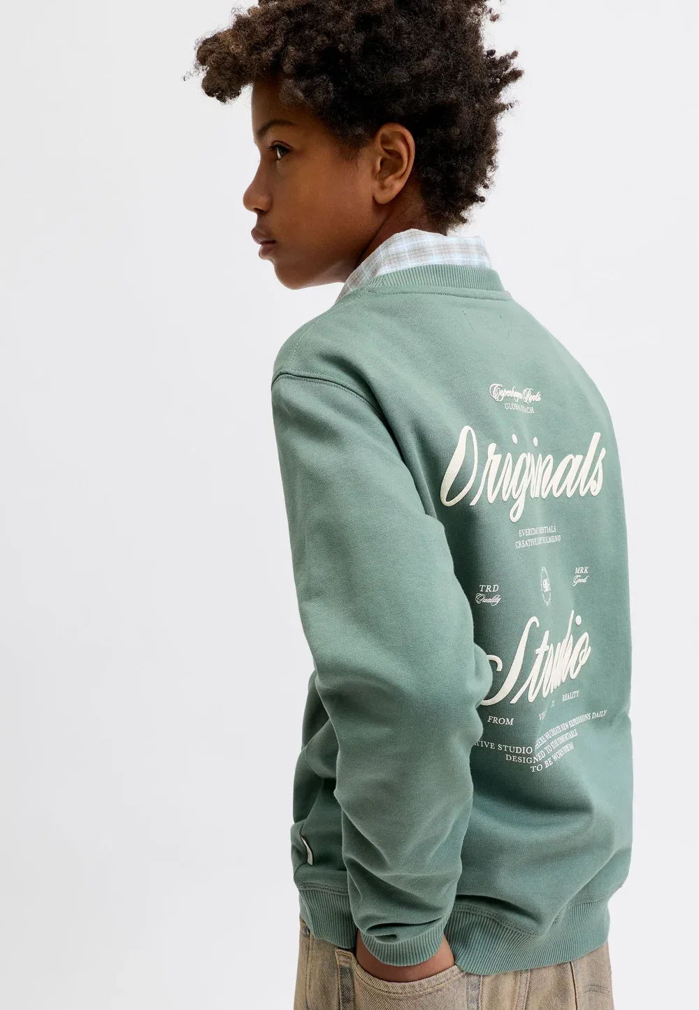 Толстовки с принтом на спине, толстовки для подростков - толстовка Jack & Jones Junior, Laurel Wreath — фото 4
