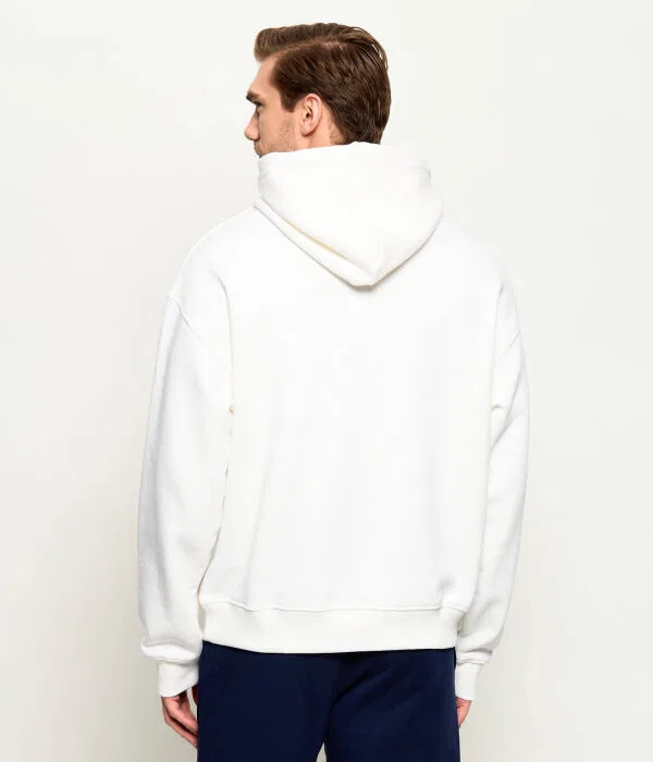 Мужская свободная толстовка-худи Lacoste, белый — фото 3