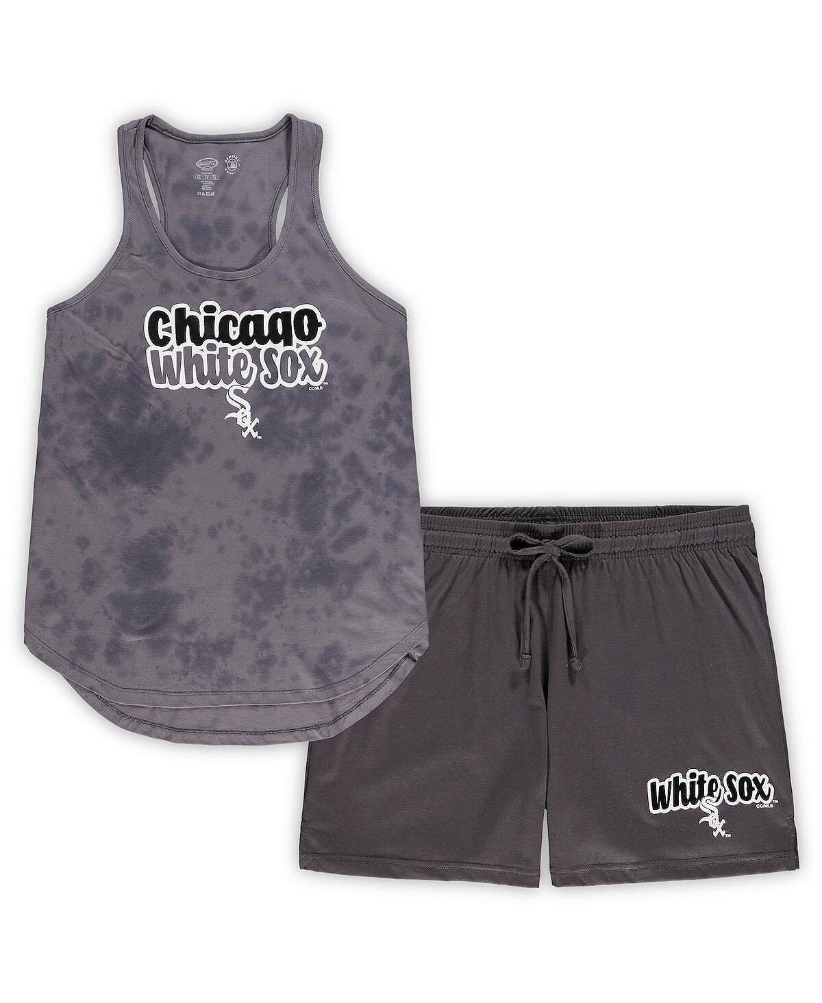 

Женский темно-серый комплект для сна Chicago White Sox размера плюс с майкой Cloud и шортами Concepts Sport