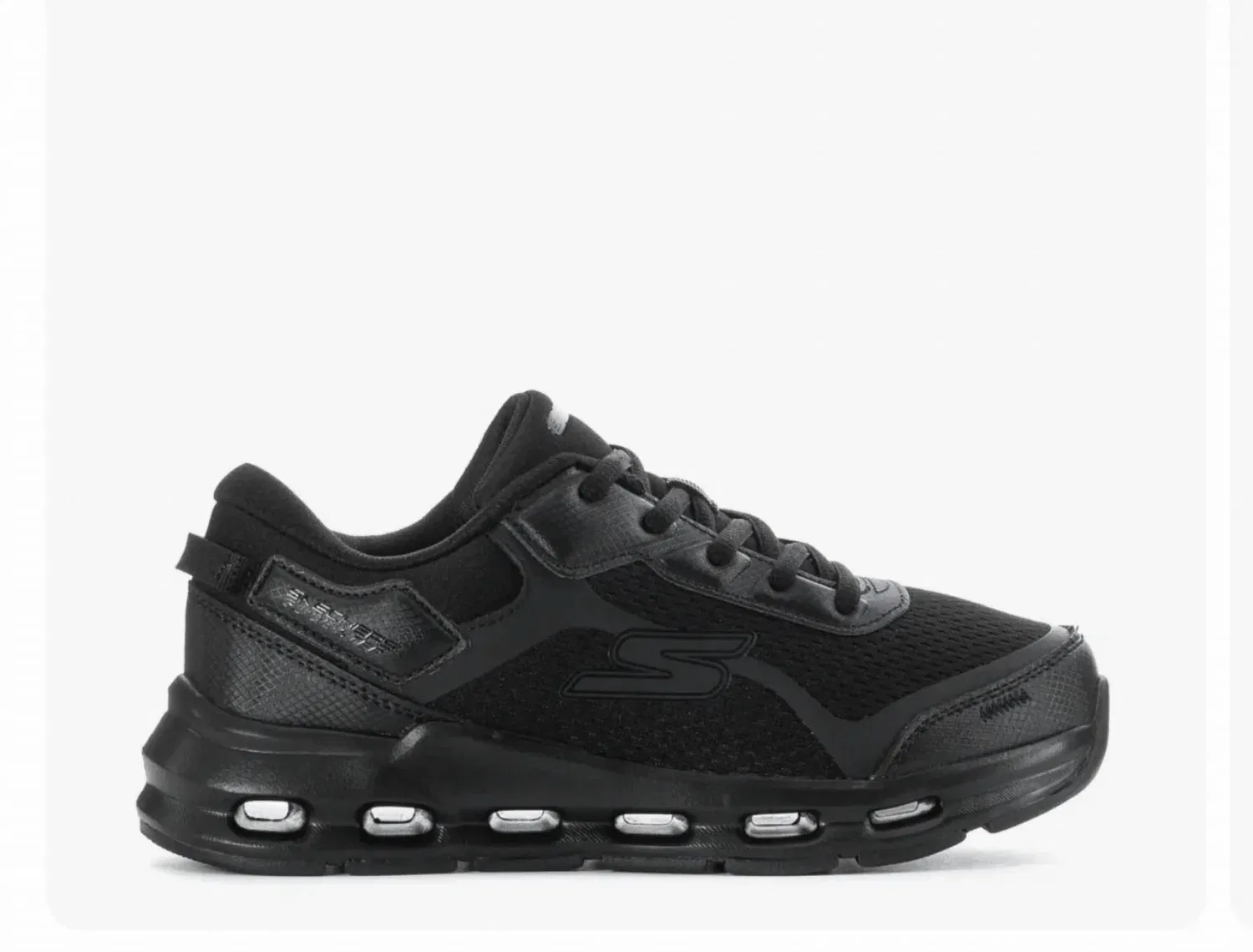 Детские кроссовки на шнуровке с дышащей сеткой Glide Step Lace Sneaker Skechers, черный