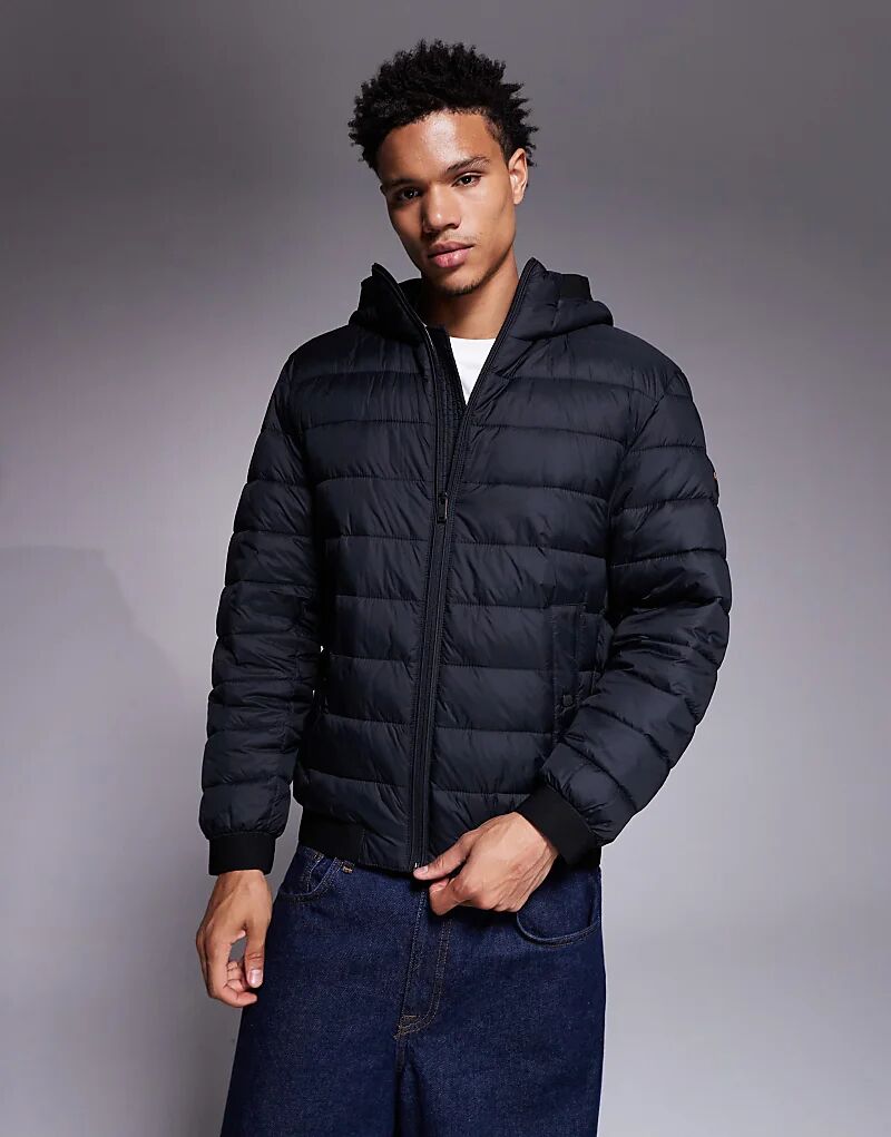 

Утепленная куртка Boss Orange odenis с капюшоном черного цвета