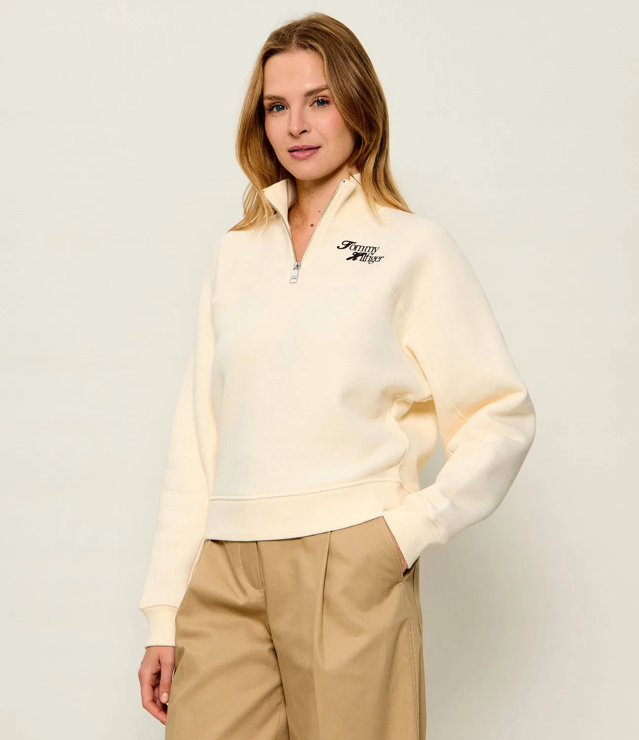 Худи с молнией Script Tommy Hilfiger, Crema