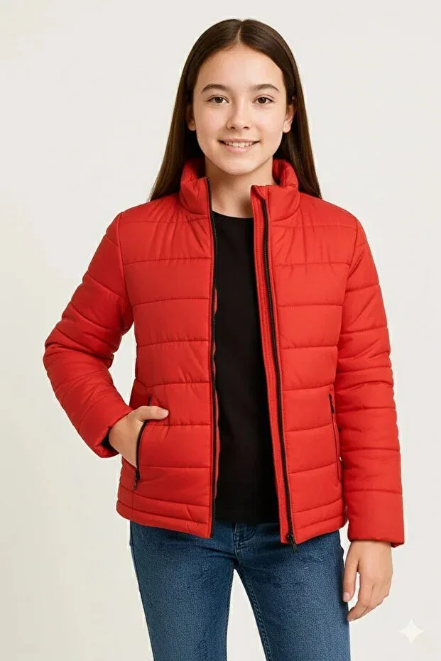 Детское пальто для девочек пуховое Ertaş Trend Store, Red