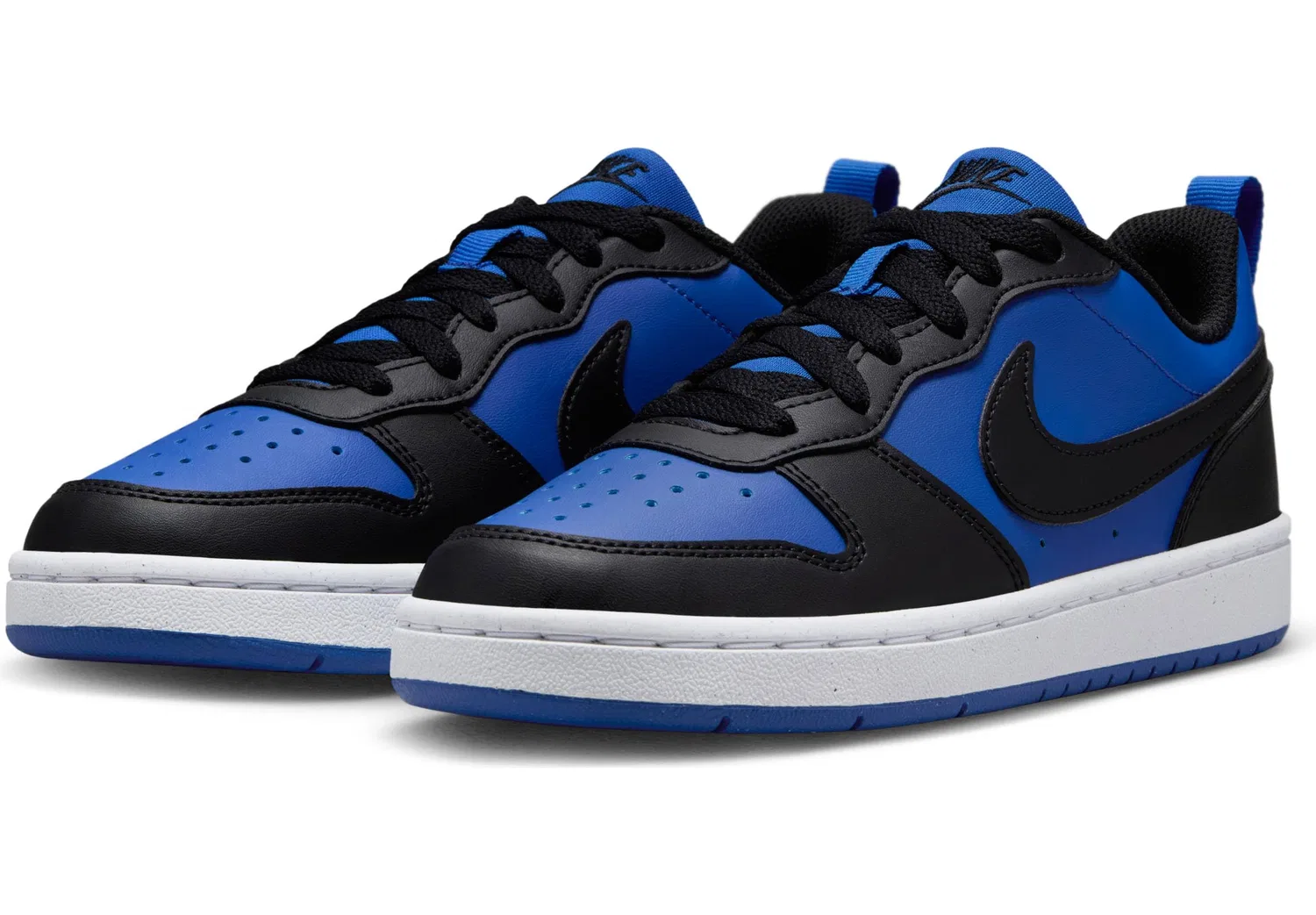 Детские кроссовки для мальчиков с кожаным верхом NIKE, Game Royal Black White — фото 2