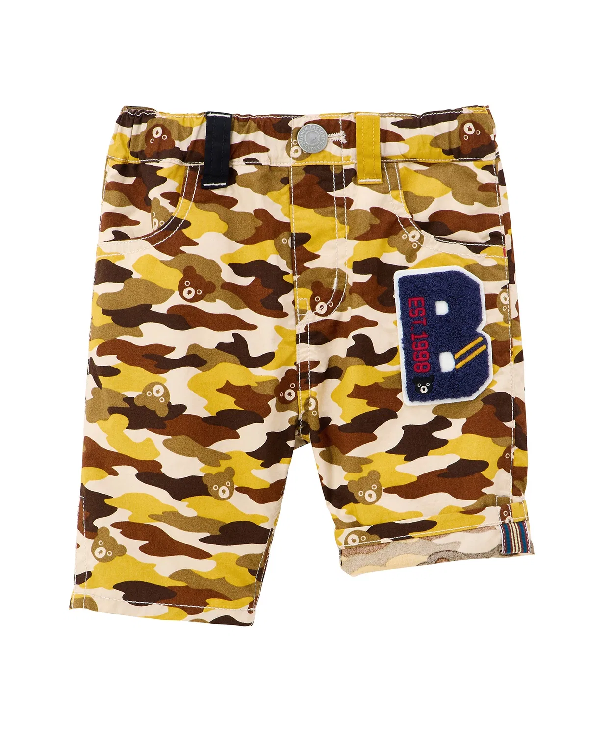 Детские брюки-капри с камуфляжным принтом, модель Tiger Camo DOUBLE_B, Mustard