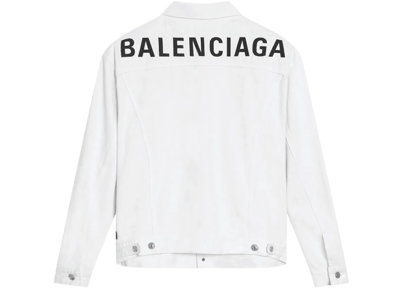 Мужская джинсовая куртка с вышивкой Balenciaga, White/Black — фото 2