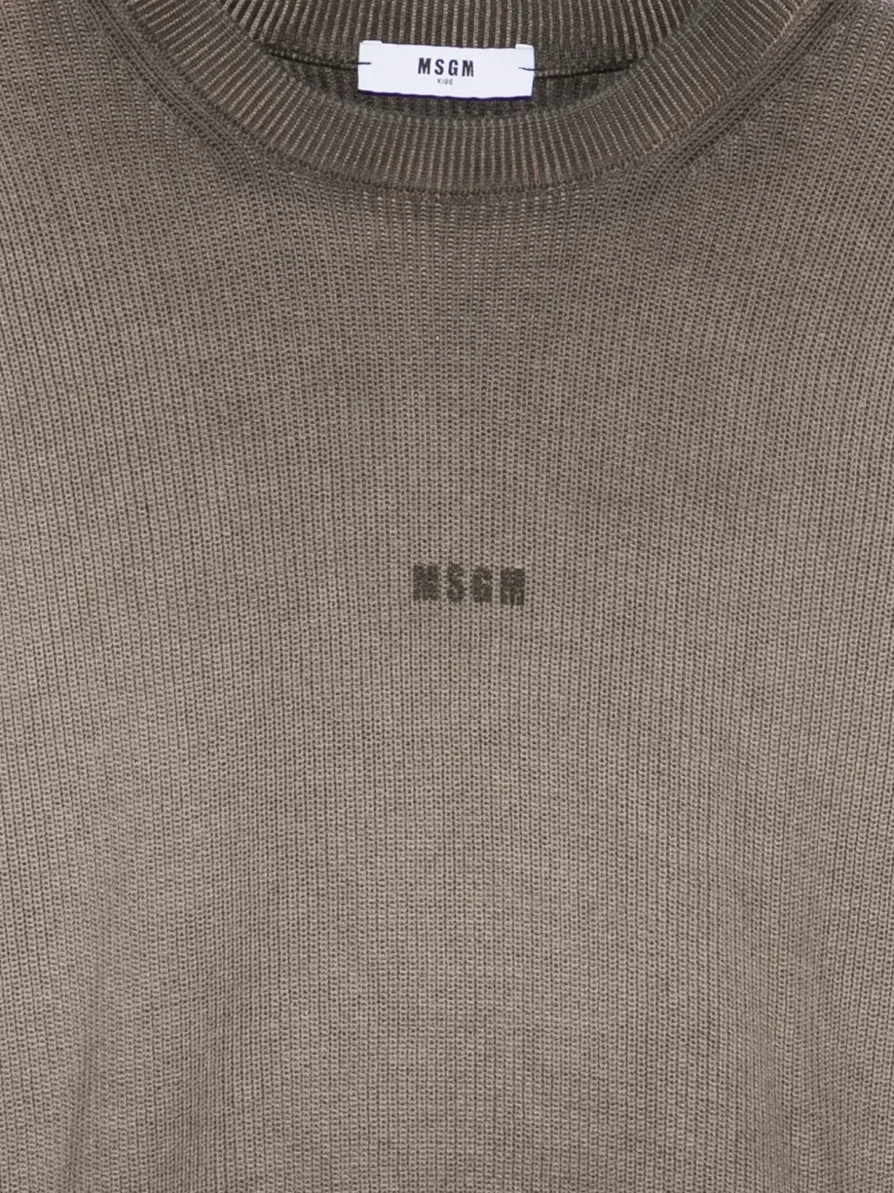 Вязаный свитер с логотипом Msgm Kids, коричневый — фото 3