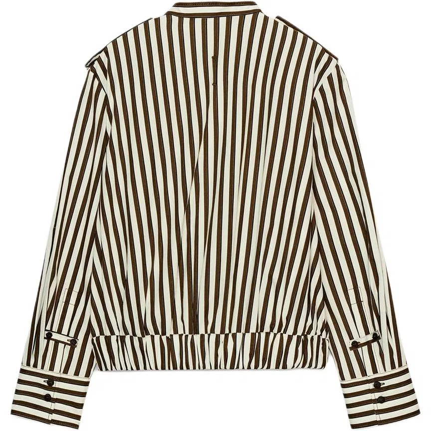 Женская рубашка с полосатым принтом и полуводолазкой ZARA, Stripes — фото 3