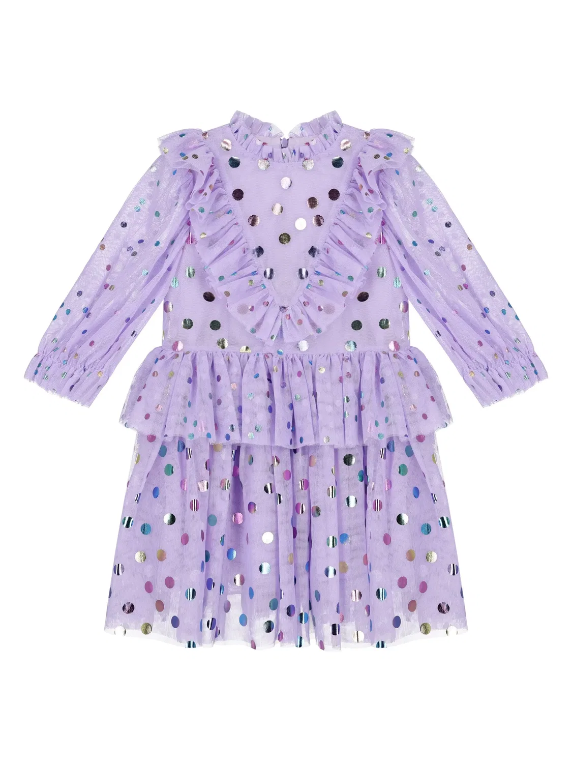 Stella McCartney Платье из тюля с фиолетовыми горошками