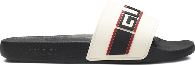 

Сандалии Gucci Stripe Rubber Slide Ecru, черный